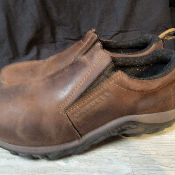 Merrell 60831 Men\'s Jungle Moc Nubuck Brown Slip-On Comfort Shoes Size US 11.5